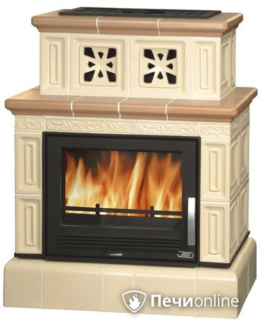 Печь-камин ABX Valencie, кафельный цоколь, натур/сиена в Красноярске